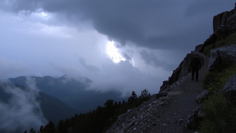 descend immediately upon seeing lightning