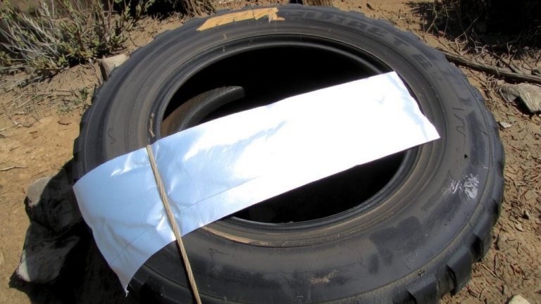 improvised tire boot repair