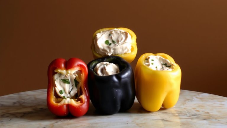 mini bell peppers stuffed with hummus