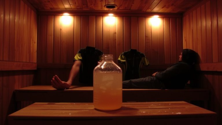 sauna after rides with electrolytes
