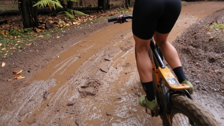 traction on wet mud trails