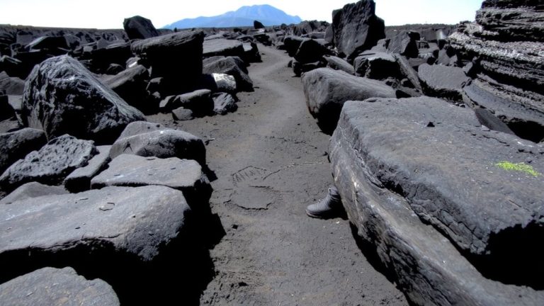 trails with lava rock formations